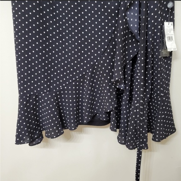 Adrianna Papell Pindot Printed Ruffle Wrap Black & White Dress. NWT! Sz 22W. - Picture 10 of 15